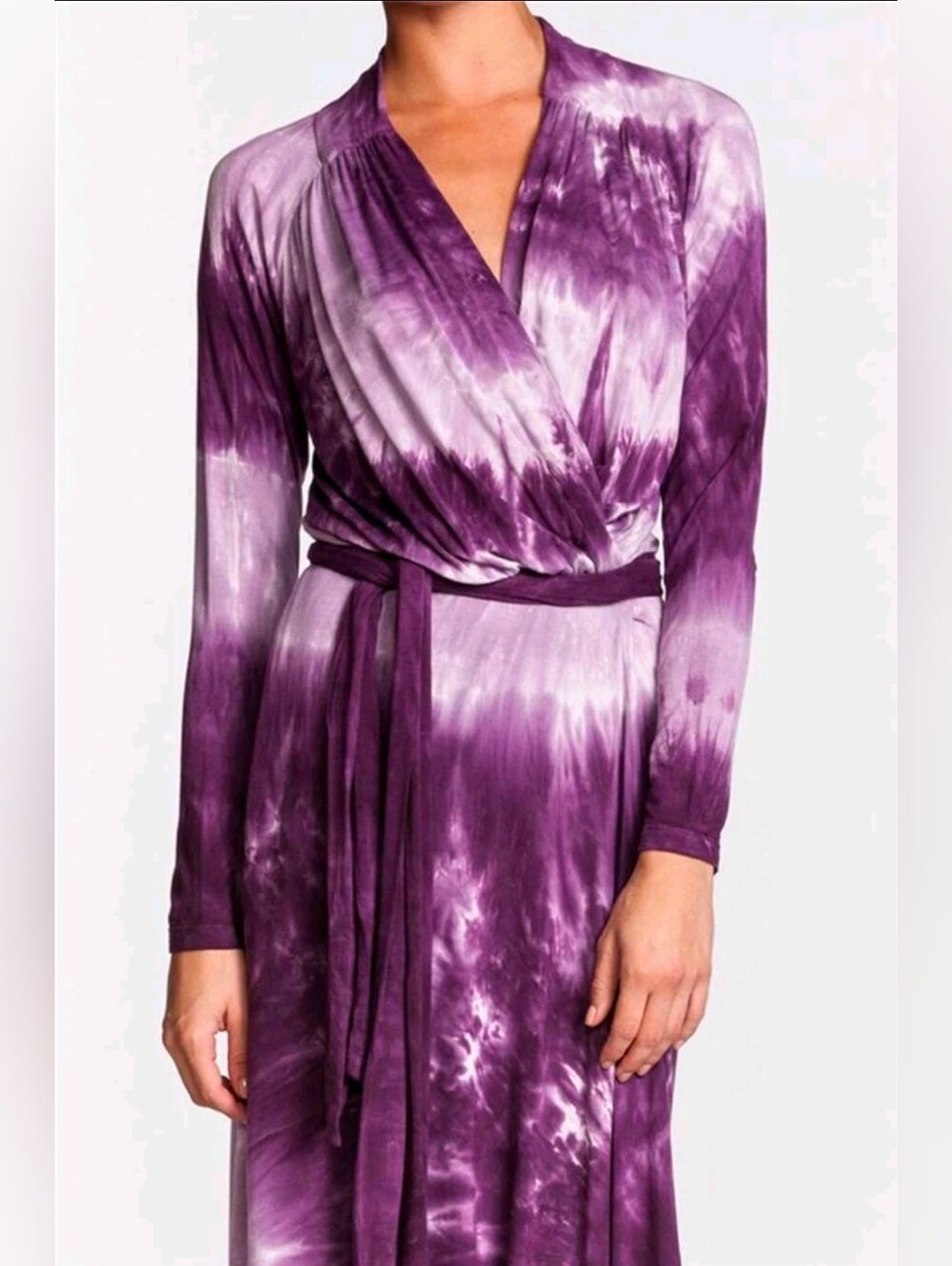 Young Fabulous & Broke Purple Tie-Dye Wrap Dress